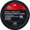 SCA Steering Wheel Cover - Terry Towelling, Grey, 380mm Diameter