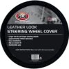 SCA Steering Wheel Cover - Leather Look, Black, 430mm Diameter -Auto Parts Store SCA 293724 hi res