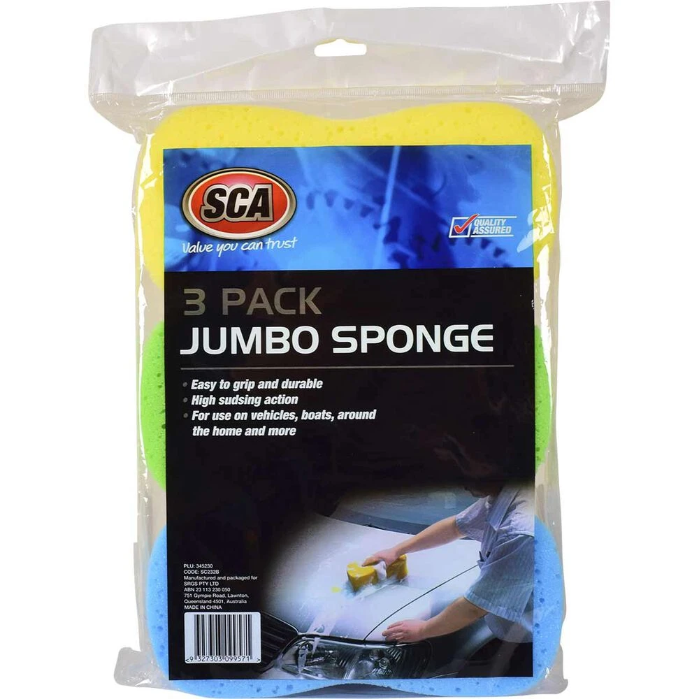 SCA Coloured Jumbo Sponge 3 Pack 4 SCA Coloured Jumbo Sponge 3 Pack - Image 2