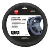 SCA Steering Wheel Cover - Leather Look, Black, 380mm Diameter