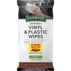 Oakwood Everyday Vinyl & Plastic Wipes 25 Pack