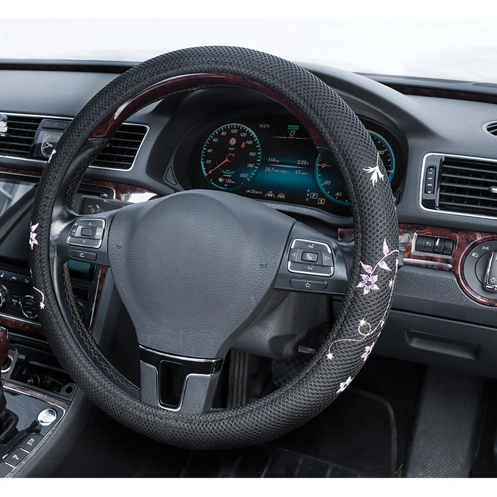 SCA Steering Wheel Cover - Blossom Mesh, Black/Orange/Purple, 380mm Diameter 4 SCA Steering Wheel Cover - Blossom Mesh, Black/Orange/Purple, 380mm Diameter - Image 2