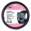 SCA Steering Wheel Cover - Rose Twill Polyester, Black / Pink, 380mm Diameter 2 SCA Steering Wheel Cover - Rose Twill Polyester, Black / Pink, 380mm Diameter -Auto Parts Store SCA 565196 hi res