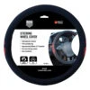 SCA Steering Wheel Cover - Dragon Twill Polyester, Black/Red, 380mm Diameter