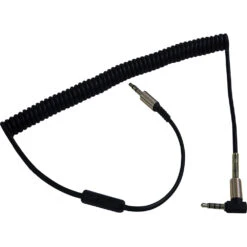 SCA Auxiliary Cable Coil - Black, 3.5mm To 3.5mm