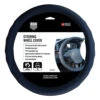 SCA Steering Wheel Cover - PU Racing, Black/Blue, 380mm Diameter