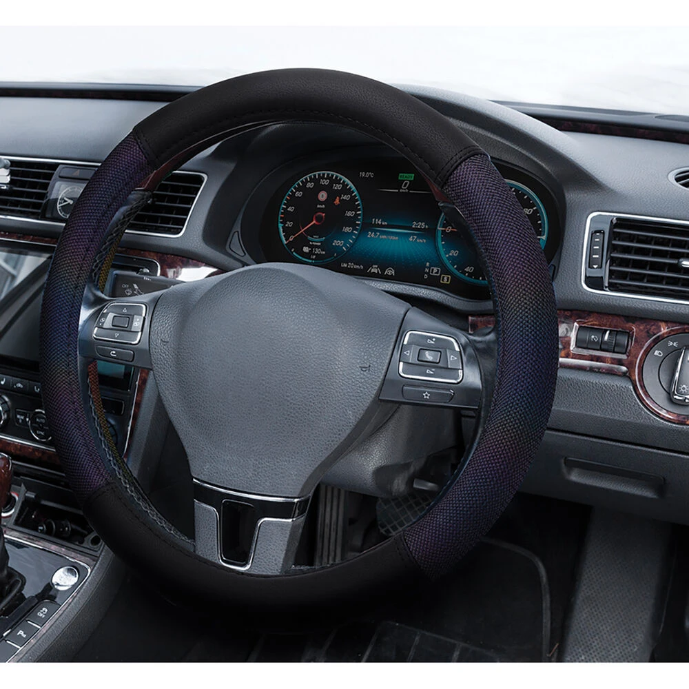 SCA Hologram Mesh Steering Wheel Cover - Black, 380mm 4 SCA Hologram Mesh Steering Wheel Cover - Black, 380mm - Image 2