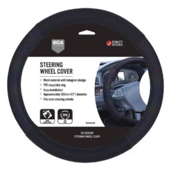 SCA Hologram Mesh Steering Wheel Cover - Black, 380mm