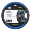SCA Sports Leather Look Steering Wheel Cover - Blue/Black, 380mm Diameter -Auto Parts Store SCA 611180 hi res