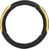 SCA Steering Wheel Cover PU/Mesh Black/Yellow 380mm Diameter