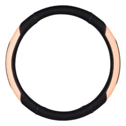 SCA Steering Wheel Cover Leather Look Peach/Black 380mm Diameter