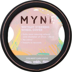 Steering Wheel Cover Neoprene With Piping,Black/Gold 380mm Diameter