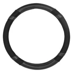 SCA Steering Wheel Cover Leather Look Jacquard Black 380mm Diameter