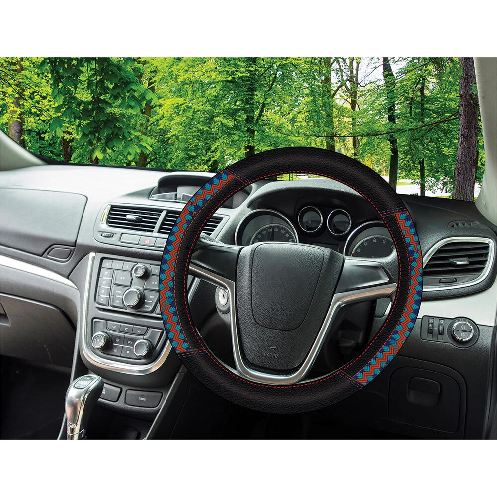 SCA Steering Wheel Cover Polyester Braid Black/Blue/Orange 380mm Diameter 4 SCA Steering Wheel Cover Polyester Braid Black/Blue/Orange 380mm Diameter - Image 2