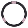 SCA Steering Wheel Cover & Seat Belt Buddies Black/Pink Glitter 380mm Diameter