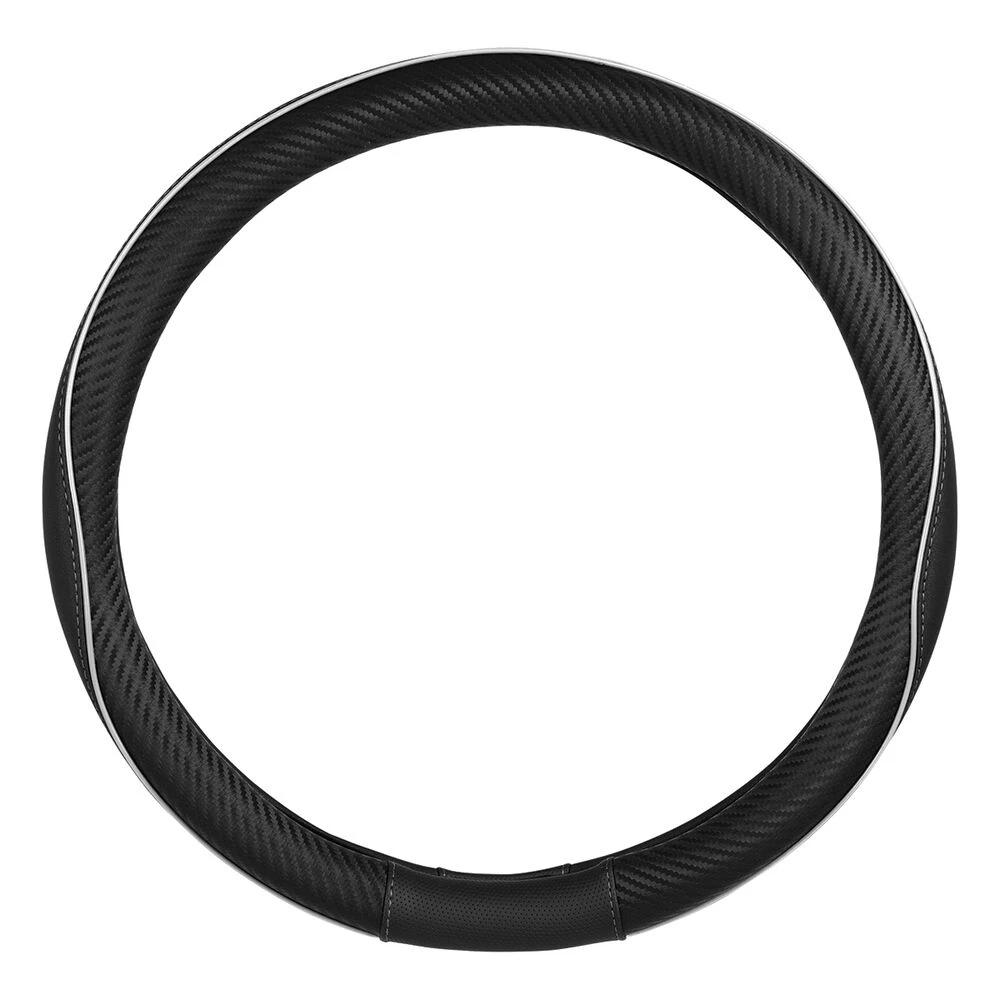 SCA Steering Wheel Cover Leather Look & Carbon Black 380mm Diameter 3 SCA Steering Wheel Cover Leather Look & Carbon Black 380mm Diameter