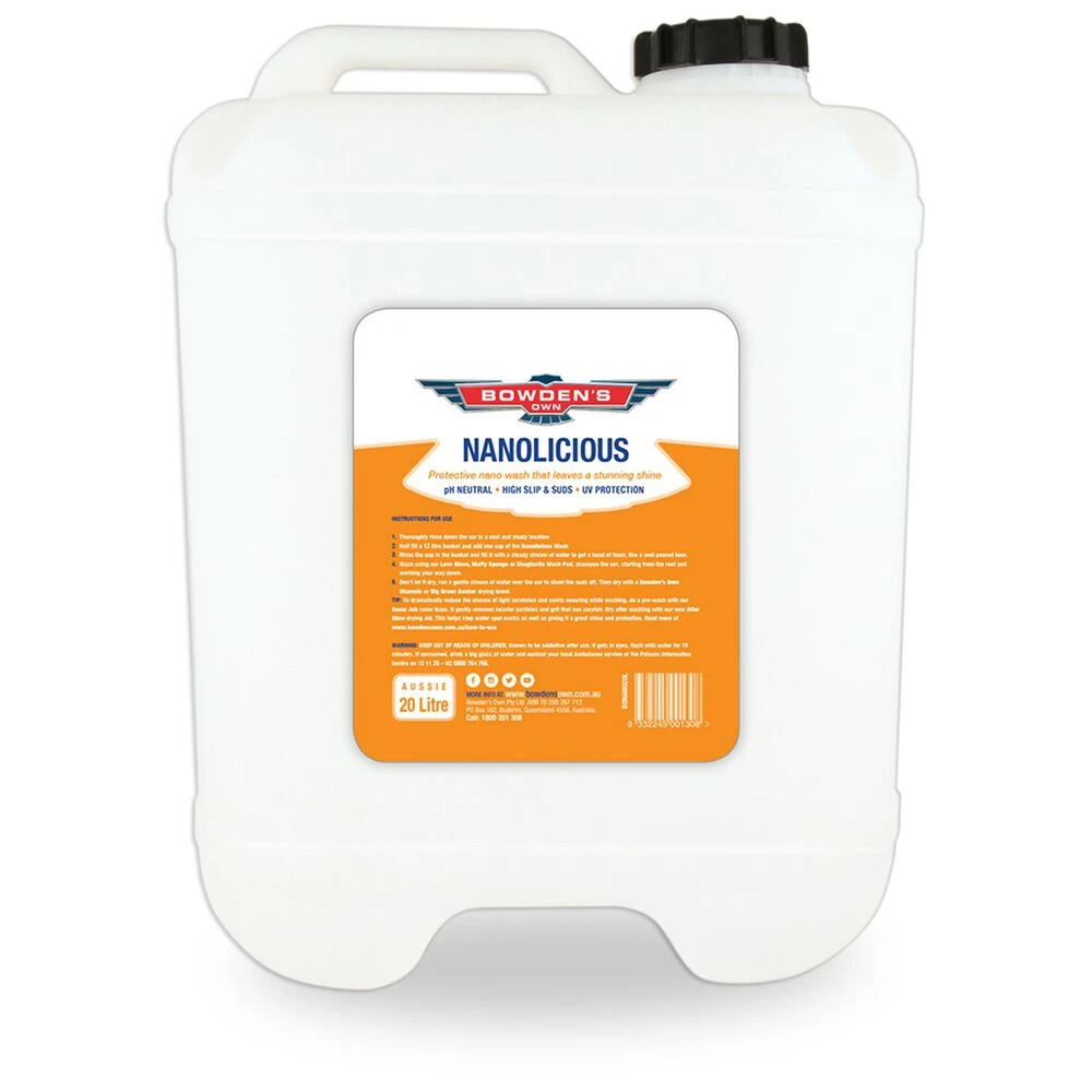 Bowden's Own Nanolicious Wash 20L Value Pack BONANO20L 3 Bowden's Own Nanolicious Wash 20L Value Pack BONANO20L