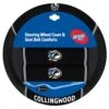 AFL Steering Wheel Cover & Seat Belt Buddie Set - Collingwood 1 AFL Steering Wheel Cover & Seat Belt Buddie Set - Collingwood -Auto Parts Store SCA SPO7635265 hi res