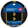 AFL Steering Wheel Cover And Seat Belt Buddies - Gold Coast Suns, 380mm Diameter 2 AFL Steering Wheel Cover And Seat Belt Buddies - Gold Coast Suns, 380mm Diameter -Auto Parts Store SCA SPO8906046 hi res